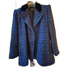 Giacca Givenchy Pied de Poule in Lana Blu e Nera