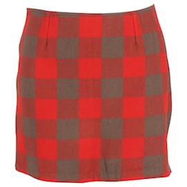 alla.P.C. Minigonna a quadri in lana rossa - Apc