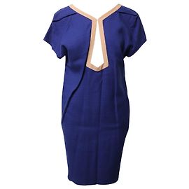 Vestido con abertura Balenciaga en rayón azul