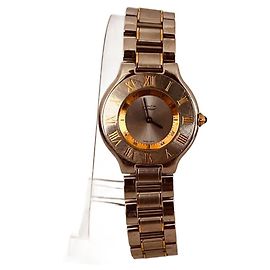 Relógio Cartier 21 GM em Ouro e Aço Prateado