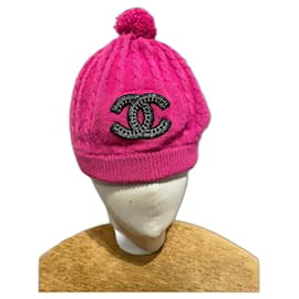 Chanel Beanie Rosa aus Kaschmir