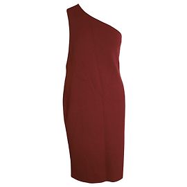 Vestido de um ombro Bottega Veneta em Rust Viscose