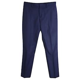 Pantaloni Sartoriali Burberry in Lana Blu