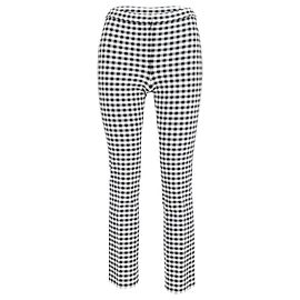 Karierte Theory-Hose aus schwarz-weißer Viskose