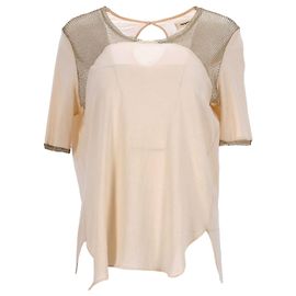 Nanushka-T-Shirt aus beigem Polyester