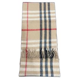 Sciarpa Burberry beige in lana a quadri
