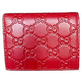 Gucci Geldbörse aus rotem Leder mit GG Logo