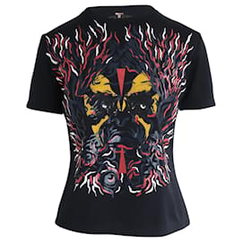 Camiseta Louis Vuitton com estampa tribal em algodão preto