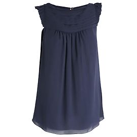 Blusa plisada sin mangas de Burberry en seda azul marino