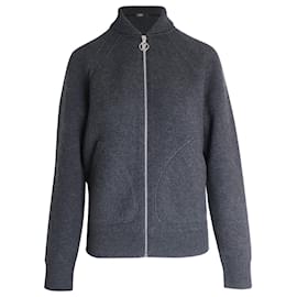 Louis Vuitton Forever Bomberjacke mit Frontreißverschluss aus grauem Baumwollkaschmir