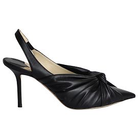 Jimmy Choo Annabell 85 Décolleté Slingback annodate in pelle nera