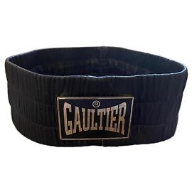 Jean Paul Gaultier Gürtel aus schwarzem gerafftem Leder