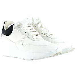 ALEXANDER MCQUEEN - Tênis Court em couro branco (T39)