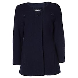 Chanel, Marineblauer Mod-Mantel aus Wolle