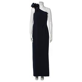Marchesa Abito da sera blu inchiostro - monospalla