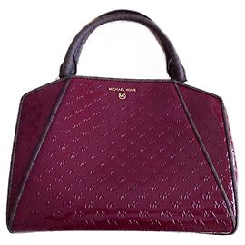 Michael Kors Cleo Handtasche Bordeaux Lackleder