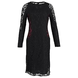 Vestido recto de encaje Joseph de algodón negro