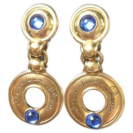 Orecchini Jean Louis Scherrer con Logo Azzurro Chiaro