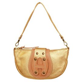 Hogan Pelle Oro Beige Det. Borsa a tracolla con cerniera Borsa superiore