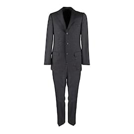 Completto gessato Gucci in lana grigio