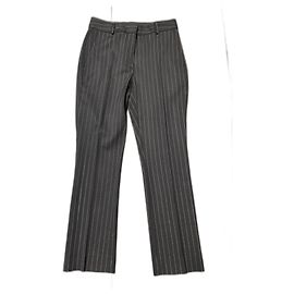 Pantaloni Sportmax Neri a Righe Sottili in Lana