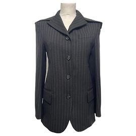 Giacca Sportmax Nera in Lana a Righe