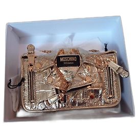 Moschino Borsa Biker Mini in Pelle Oro