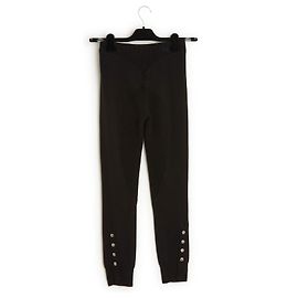 Alexander Mcqueen Schwarze Legging-Hose aus Wollstrick FR36