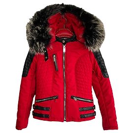 Autre Marque HORSPIST Puffy jacket red and black lambskin