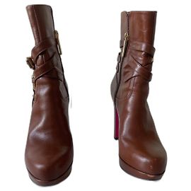 Luciano Padovan Stiefeletten aus Leder in Camel