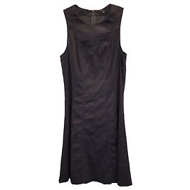 Theory Vestido bainha sem mangas em linho preto