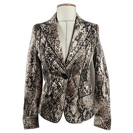 Luisa Cerano Schlangenmuster Blazer Baumwolle