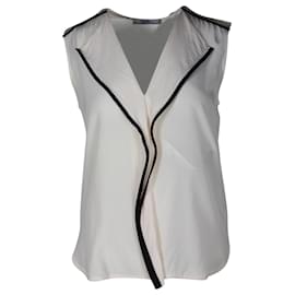 Top sin mangas Max Mara en seda blanca