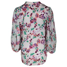 Autre Marque Camisa Saloni con estampado floral de seda multicolor