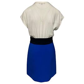 Maje-Farbblockkleid aus weißer Viskose