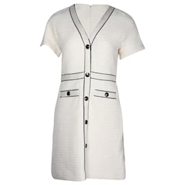 Minivestido Maje Bouclé-Tweed de algodón color crema
