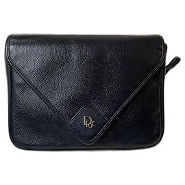 Borsa a mano Christian Dior in pelle blu navy