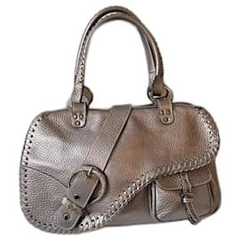 Borsa Dior Gaucho Grigio Metallizzato Pelle