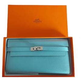 Cartera Hermès Kelly Cuero Azul Claro