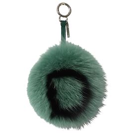 Ciondolo Pom-Pom iniziale Fendi in pelliccia verde