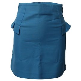 Sandro Minifalda evasé de talle alto Sando Paris en algodón azul