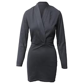 Vestido Iro Davida con cuello en V de algodón negro