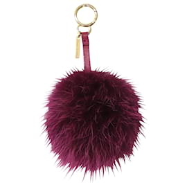Ciondolo per borsa Fendi Pom Pom in pelliccia viola