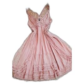 Vestido de seda rosa Jean Paul Gaultier