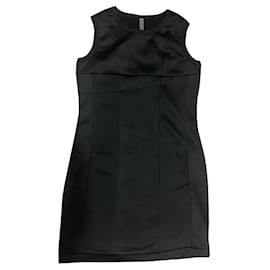 Vestido midi de poliéster polar negro Peuterey