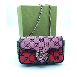 Borsa a mano Gucci Marmont Puerto Banus in cotone