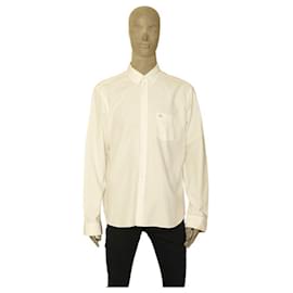 Burberry Brit Camicia da uomo casual in cotone bianco taglia XXL
