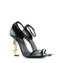 SAINT LAURENT - Sandali Opyum in pelle nera (taglia 39,5)