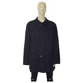 Dunkelblaue Trenchjacke für Herren von Burberry, mittellange Mantelgröße 60