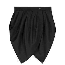 Autre Marque Monique Singh, falda drapeada de gaberdina